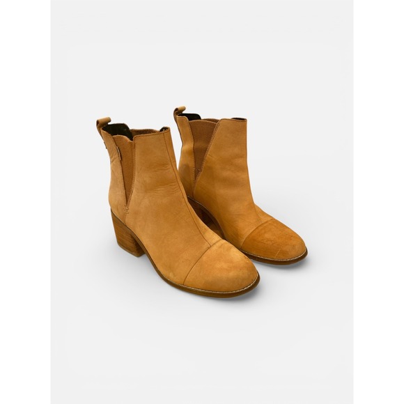 Toms Esme Heeled Boot  Tan Oiled Nubuck, Size 7 - Picture 2 of 16